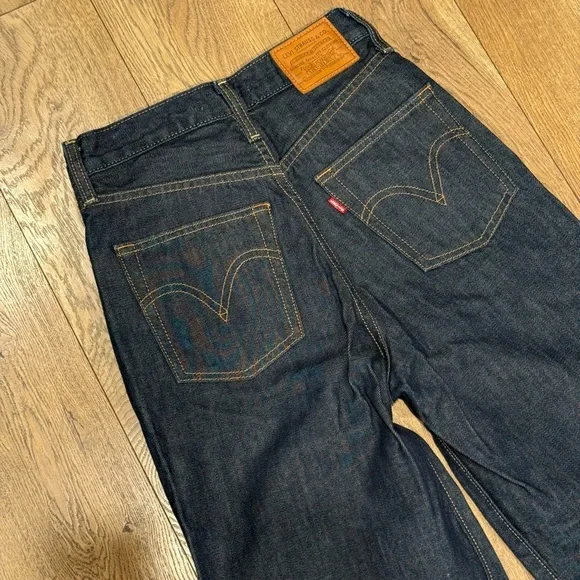 Women’s Levi’s Premium W25 L34 Classic Dark Blue Ribcage Wide Leg Jeans-LIKE NEW - Picture 13 of 16